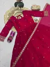 Ssc 733 Heavy Fandy Silk With Embroidery Work Readymade Suits
